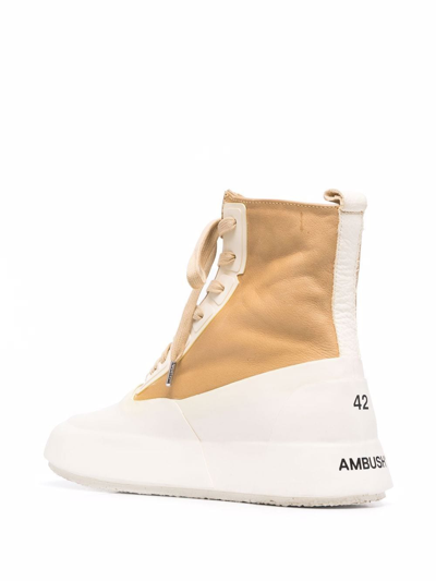 Shop Ambush Contrasting Sole Lace-up Sneakers In Neutrals