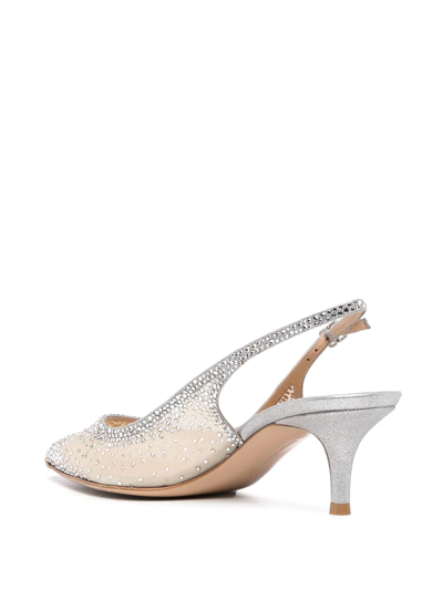 Shop Gianvito Rossi Regina 55mm Slingback Pumps In Silver