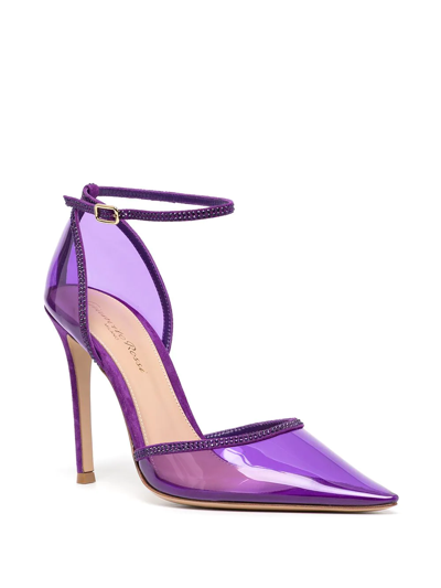 Shop Gianvito Rossi Crystal Sabin Crystal Pumps In Purple