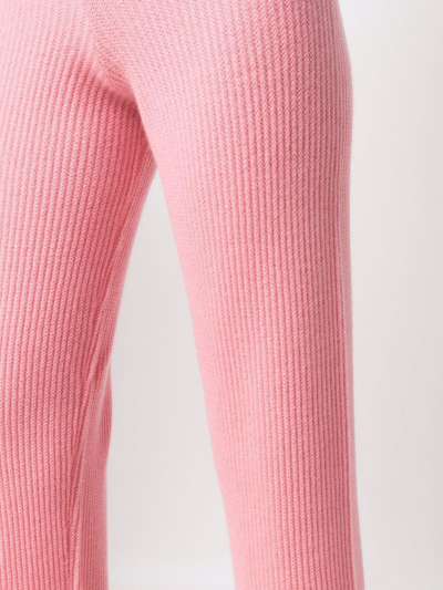Shop Allude Ribbed-knit Cashmere Trousers In Pink