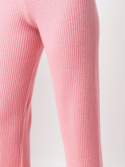 Allude Ribbed-knit Cashmere Trousers In Pink