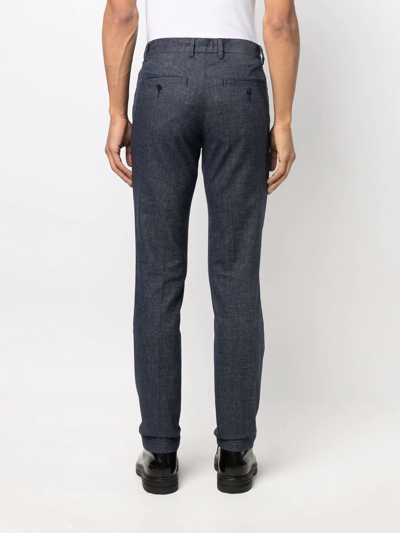 Shop Tommy Hilfiger Slim-cut Chino Trousers In Blue