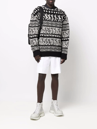 Alexander Mcqueen High-waisted Straight-leg Shorts In White