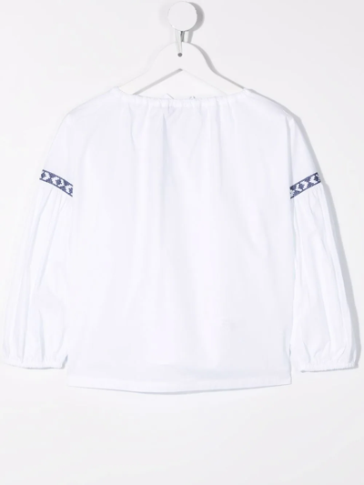 Il Gufo Embroidered Tunic Top In White