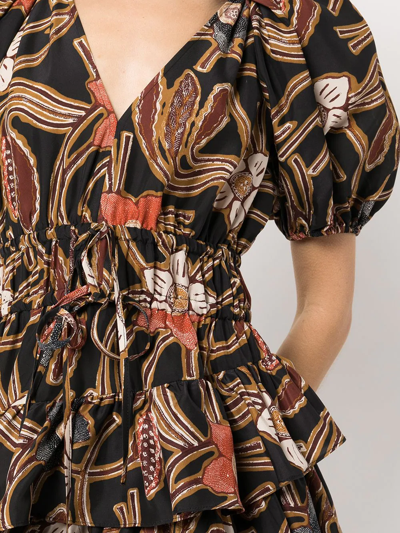 Shop Ulla Johnson Farah Ruffled Silk Minidress In Multicolour