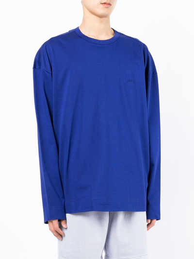 Shop Juunj Logo-print Cotton T-shirt In Blue