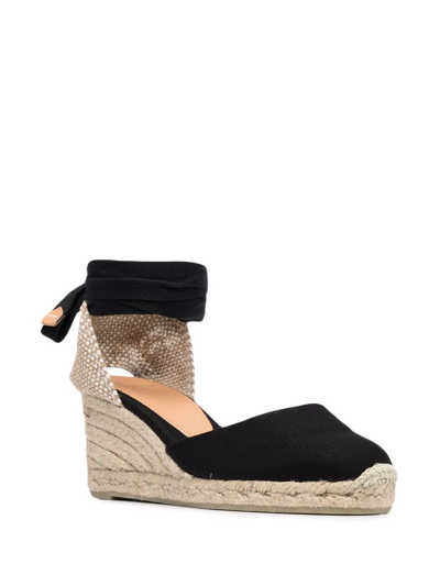 Shop Castaã±er Carina Wedge-heel Espadrilles In Black