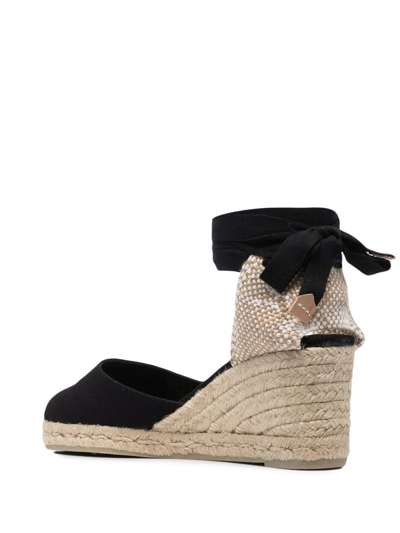 Shop Castaã±er Carina Wedge-heel Espadrilles In Black