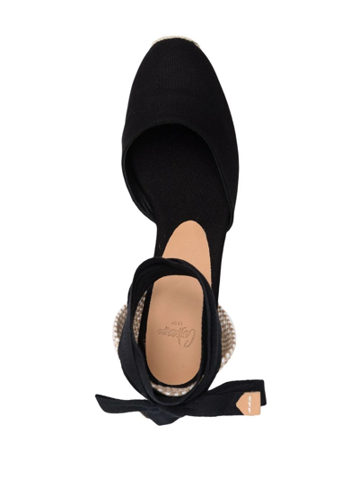 Shop Castaã±er Carina Wedge-heel Espadrilles In Black