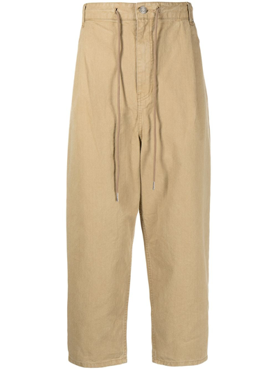 Shop Juunj Cropped Tapered-leg Trousers In Brown