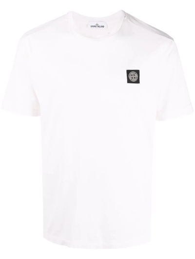 Shop Stone Island Compass-logo Cotton T-shirt In Pink