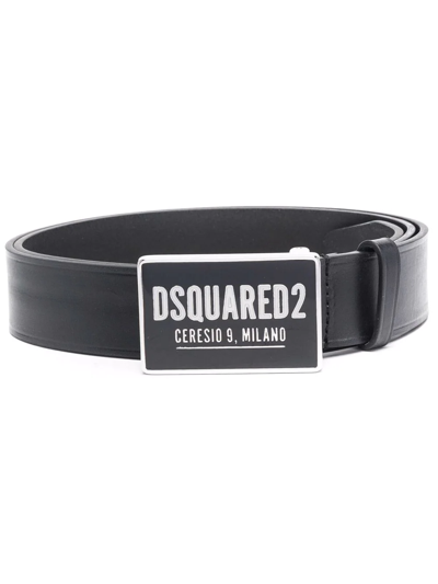 Shop Dsquared2 Logo Buckle Belt In Black