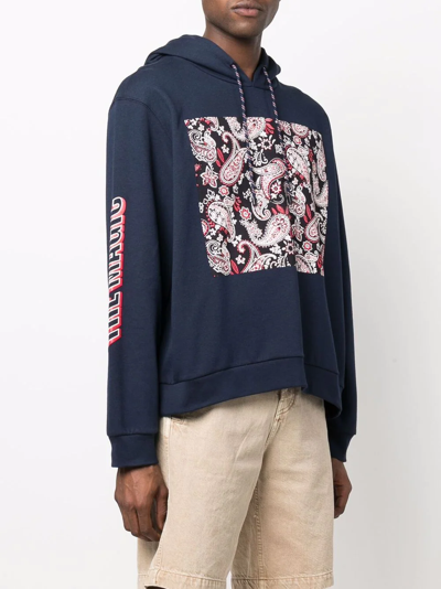 Shop Etro Paisley-print Pullover Hoodie In Blue