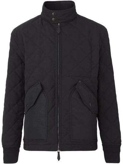 Shop Burberry Diamond-quilted Thermoregulated Jacket In Black