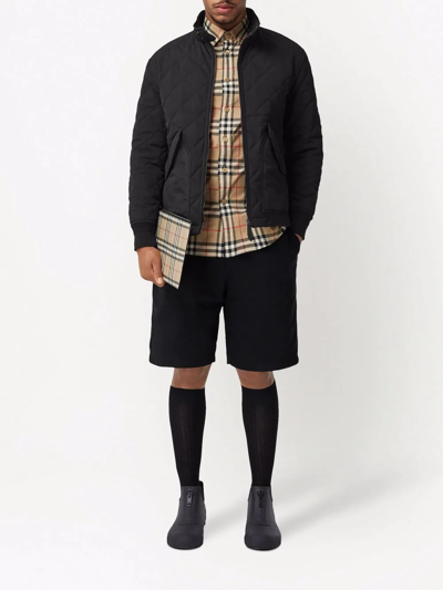 Burberry Diamond-quilted Thermoregulated Jacket In Black