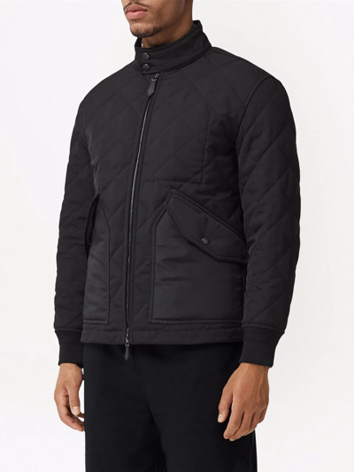 Shop Burberry Diamond-quilted Thermoregulated Jacket In Black