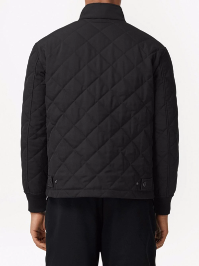 Shop Burberry Diamond-quilted Thermoregulated Jacket In Black