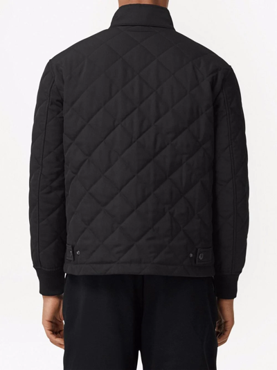 Burberry Diamond-quilted Thermoregulated Jacket In Black