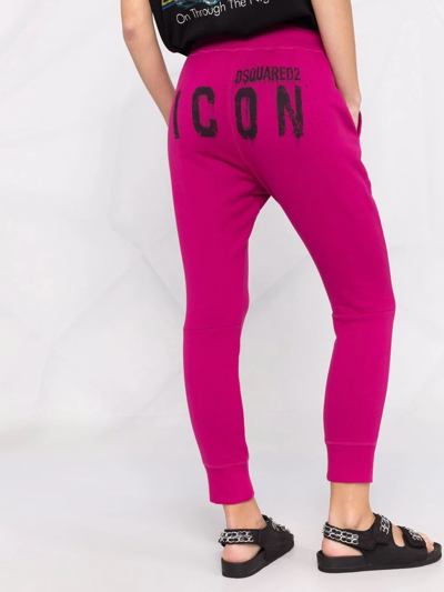 Shop Dsquared2 Icon-print Track Pants In Pink