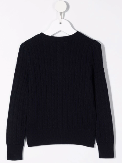 Polo Ralph Lauren Polo Pony Knitted Cardigan In Blue
