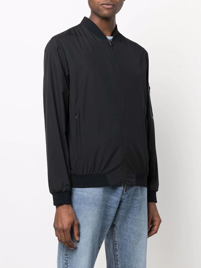 Herno Zip-pocket Bomber Jacket In Black