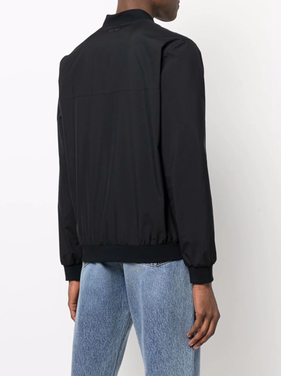 Herno Zip-pocket Bomber Jacket In Black