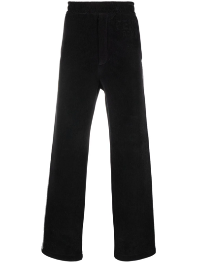 Shop Fendi Side Stripe Detail Trousers In Black