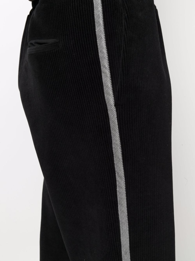 Shop Fendi Side Stripe Detail Trousers In Black