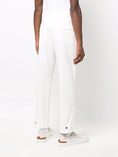 Shop Ermenegildo Zegna Cropped Straight-leg Trousers In White