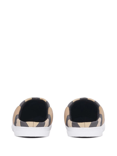 Shop Burberry Vintage Check Slippers In Neutrals