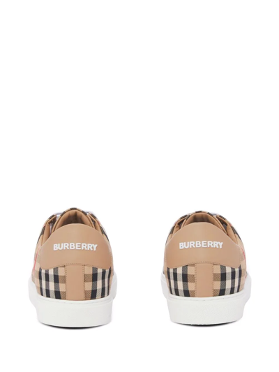 Burberry Vintage Check Lace-up Sneakers In Neutrals