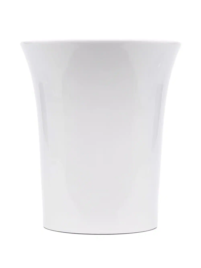 Versace Medusa-plaque Porcelain Vase In White