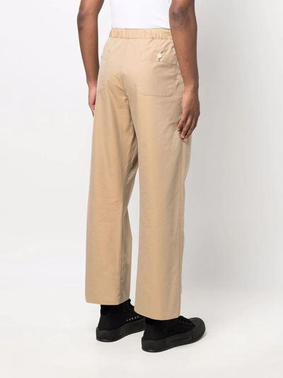 Shop Alexander Mcqueen Elasticated Waistband Straight Trousers In Neutrals