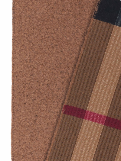 Shop Burberry Check-pattern Cashmere-blend Scarf In Brown