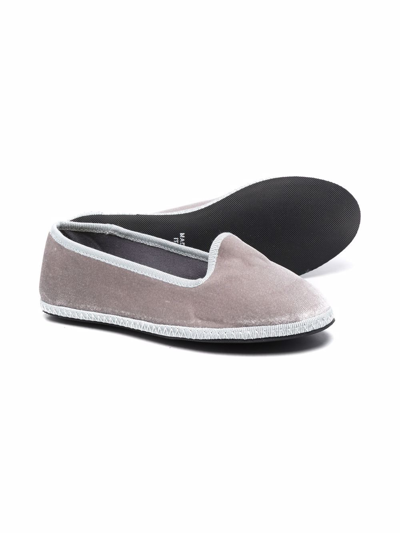 Shop Siola Slip-on Velvet-effect Loafers In Grey
