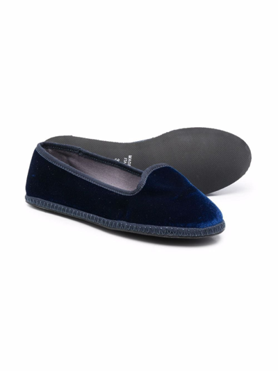 Shop Siola Slip-on Velvet-effect Loafers In Blue