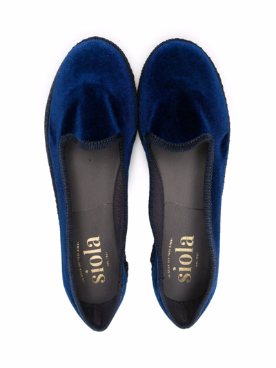 Siola Teen Slip-on Velvet-effect Loafers In Blue