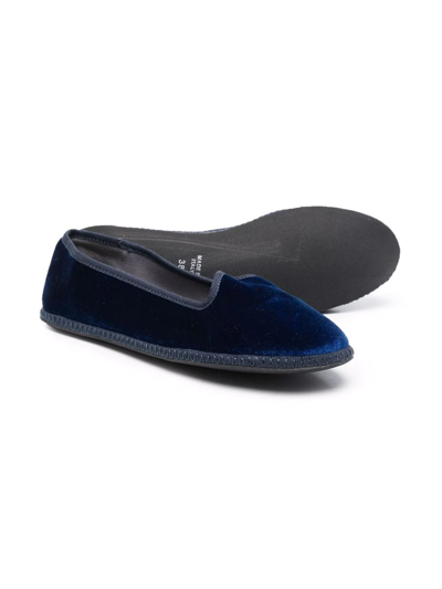 Shop Siola Teen Slip-on Velvet-effect Loafers In Blue