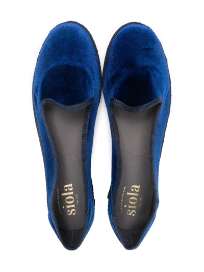 Shop Siola Teen Slip-on Velvet-effect Loafers In Blue