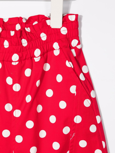 Shop Monnalisa Polka-dot Straight-leg Trousers In Red