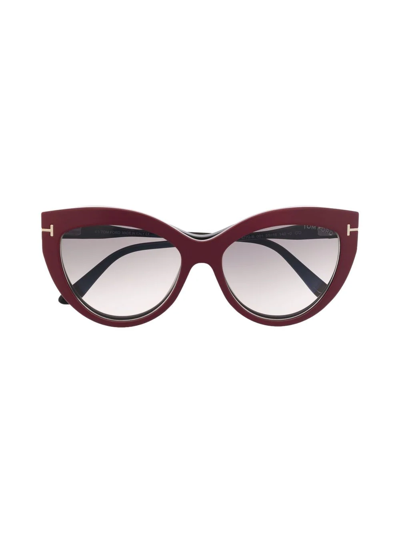 Tom Ford Polished-effect Cat-eye Frame Glasses In Black
