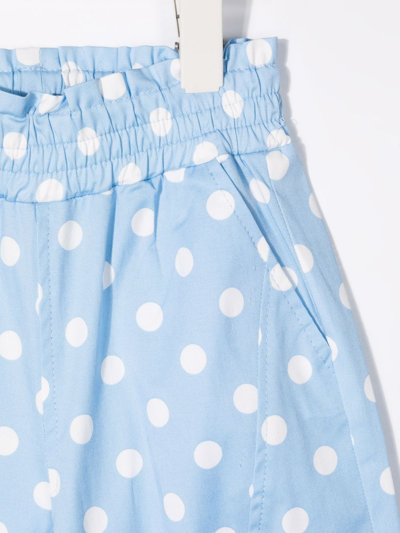 Shop Monnalisa Polka-dot High-rise Trousers In Blue