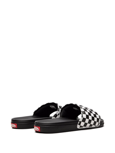 Shop Vans La Costa "checkerboard" Slides In White