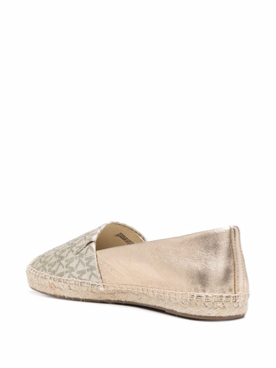 Michael Michael Kors Kendrick Monogram-print Espadrilles In Gold
