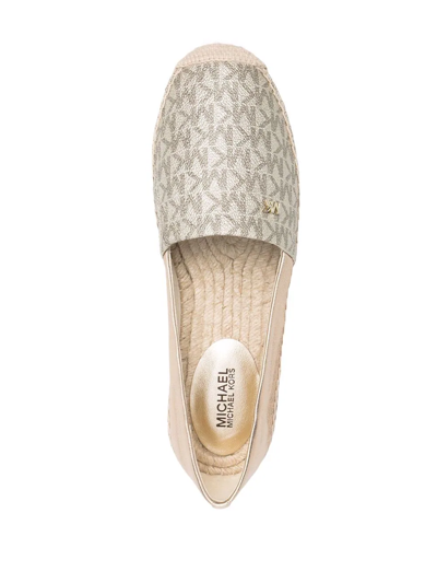 Michael Michael Kors Kendrick Monogram-print Espadrilles In Gold