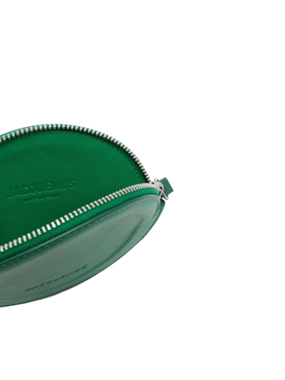 Shop Jacquemus Le Rond Zip-around Purse In Green