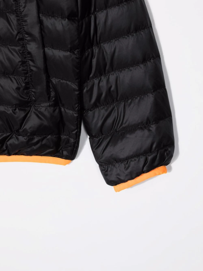 Herno Teen Logo-plaque Feather-down Puffer Jacket In Black