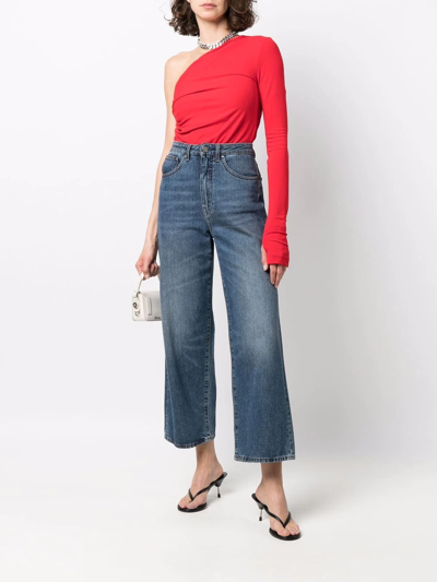 Dsquared2 One-shoulder Top In Viscose In Red