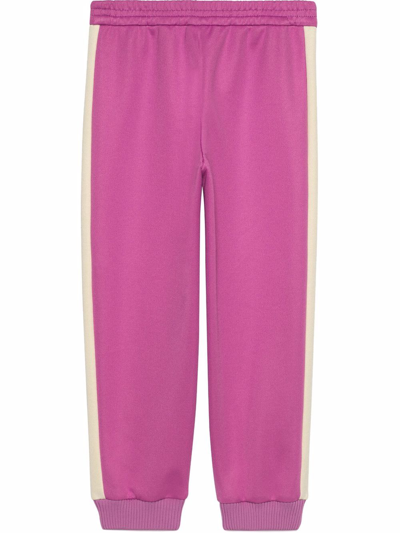 Shop Gucci Logo-print Jersey Joggers In Pink
