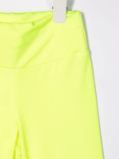 Msgm Teen Logo-embroidered Leggings In Yellow